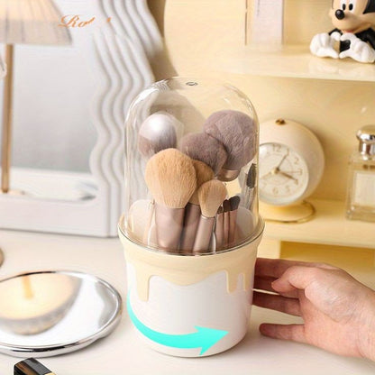 Transparent makeup brush holder