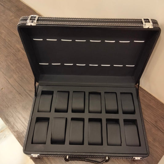 Premium PU leather 12 Grid watch case organizer box