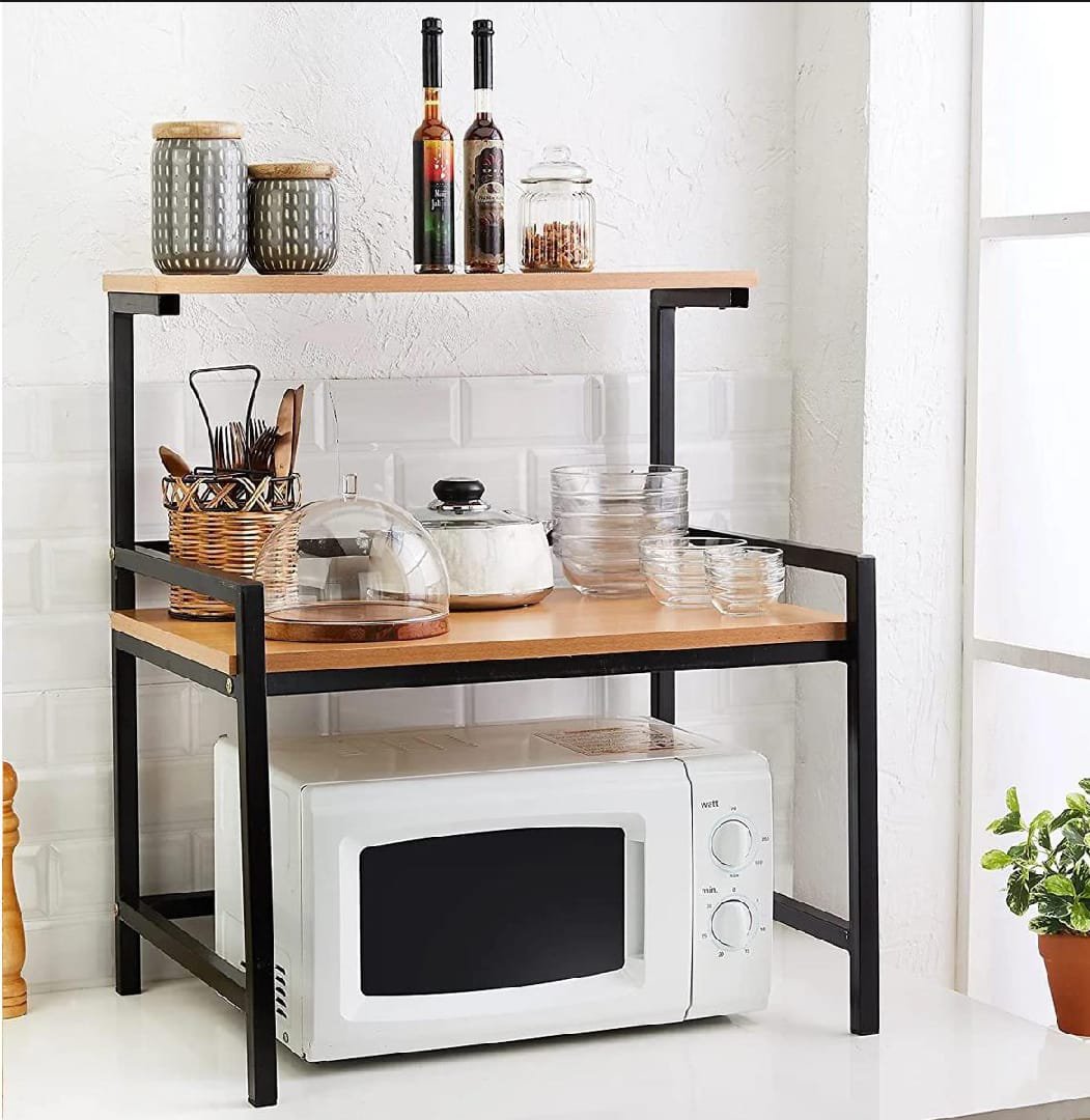 Microwave oven stand organizer 2 layer iron metal