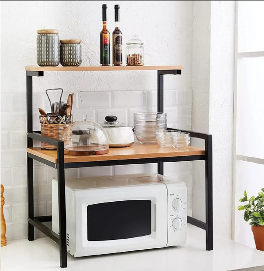 Microwave oven stand organizer 2 layer iron metal