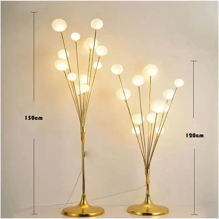 Luminous large Metal Gold Chrome Floor Tree With Large size Glass balls