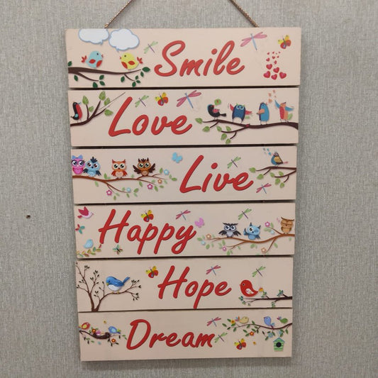 Smile ~ Love ~ Live - wall hanging quotation decoration