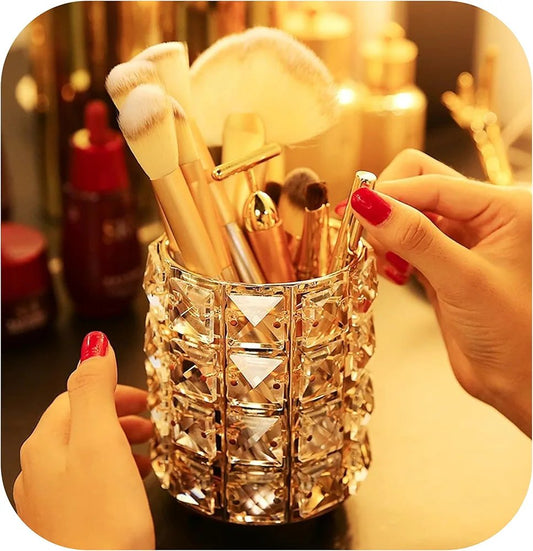 Crystal makeup brush holder
