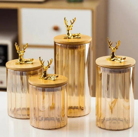 Golden Air-tight Jar multifunctional Deer style - large