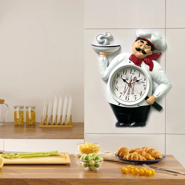 Italian platter Chef design wall clock
