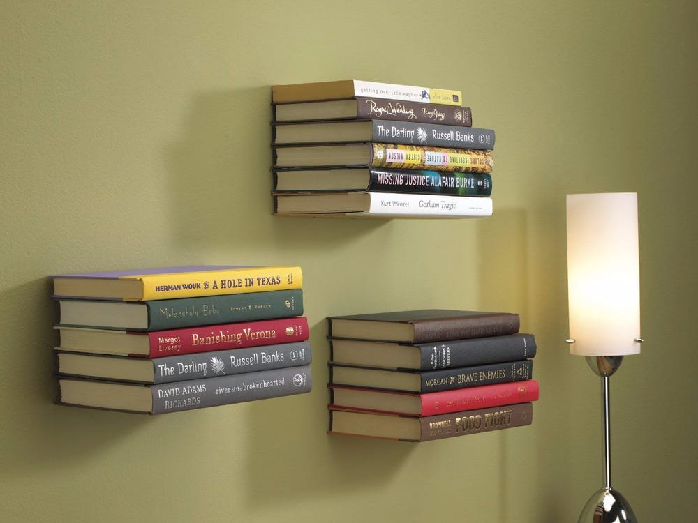 wall mounted book shelf organizer