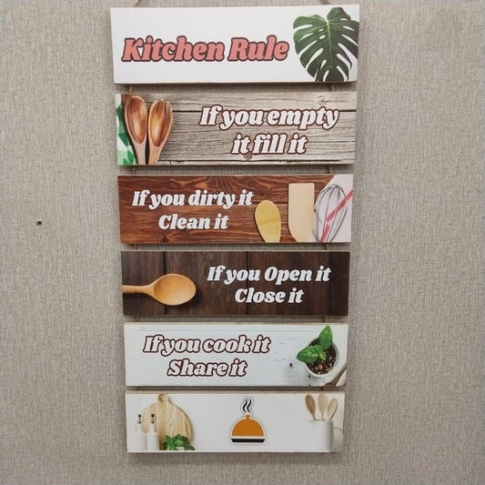 Kitchen Rules Wall hanging quotation