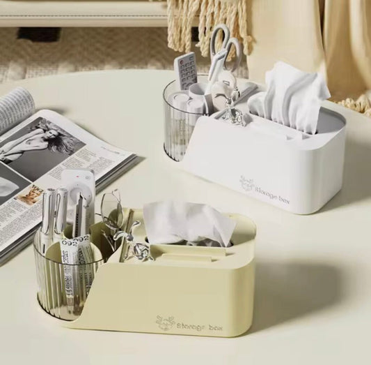 Multifunctional Rotating Pen Holder With Tissue Box, Creative Phone Holder With Tissue Dispenser