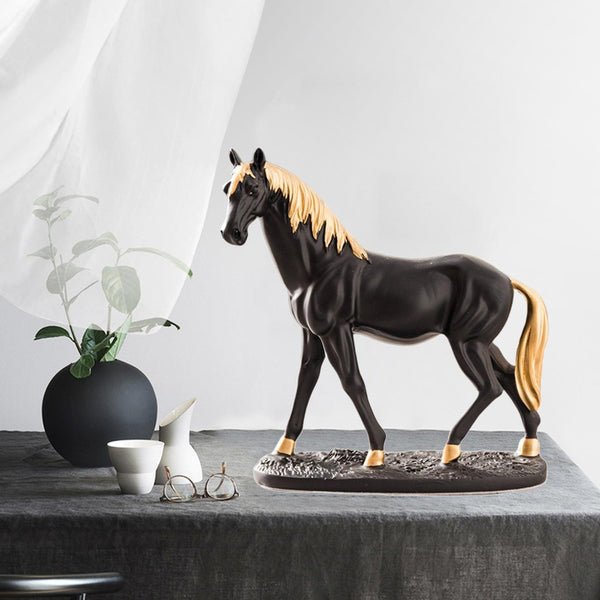 desktop decoration porcelain Horse - Black
