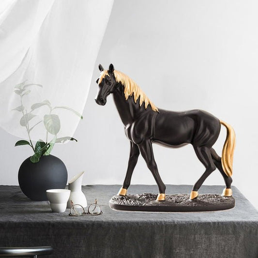 desktop decoration porcelain Horse - Black