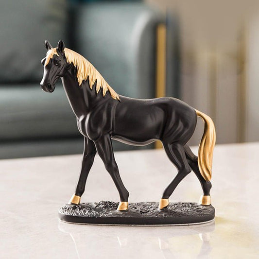 desktop decoration porcelain Horse - Black