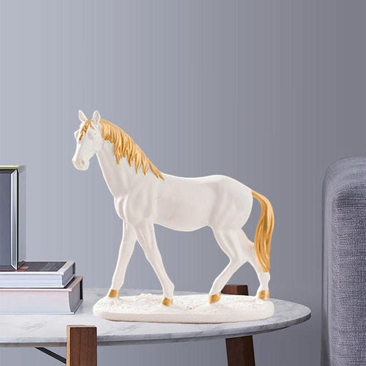 desktop decoration porcelain Horse - White