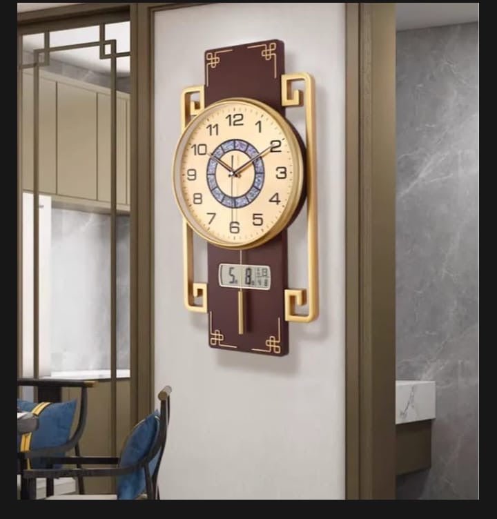 Classic vintage Wall clock with digital panel