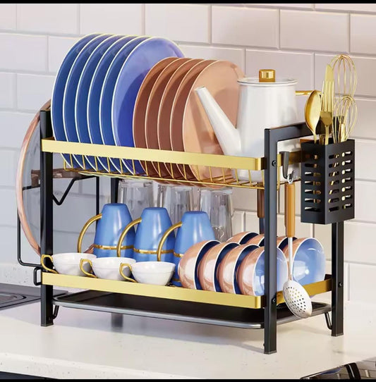 2 layer multi-functional storage kitchen rack