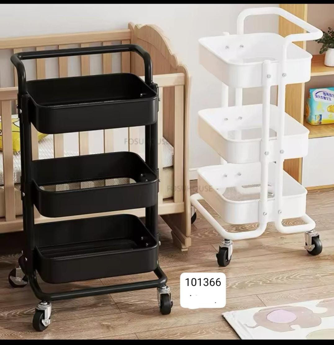3 layer moveable iron metal trolly