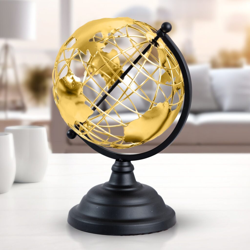 Metal Golden globe decoration