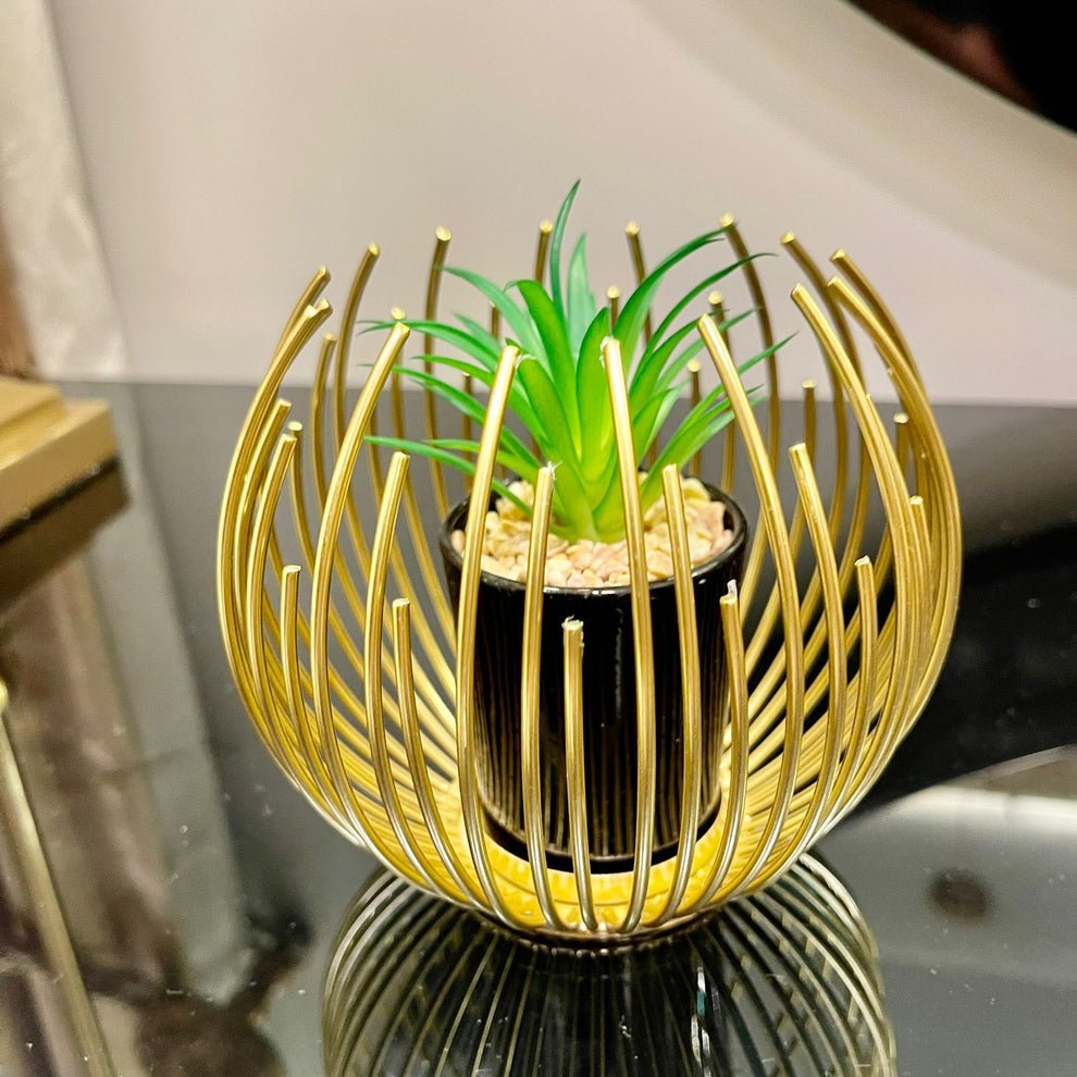 Globe desktop decor with sml planter