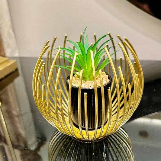 Globe desktop decor with sml planter