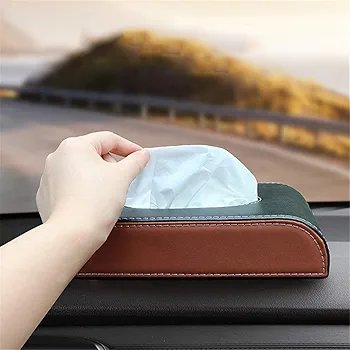 Leather Car tissue box organizer