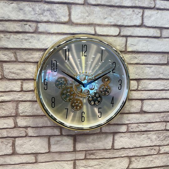 Golden Gearing Wall clock