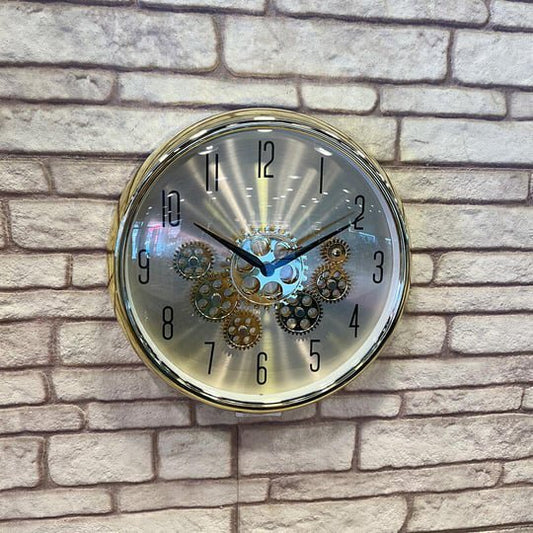 Golden Gearing Wall clock