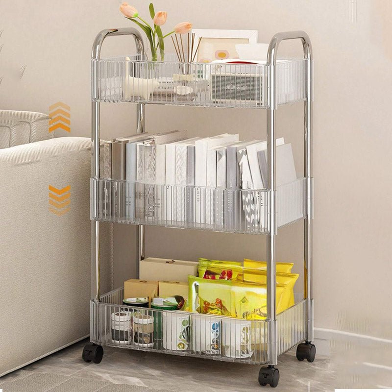 3 tier acrylic trolly basket with tyres