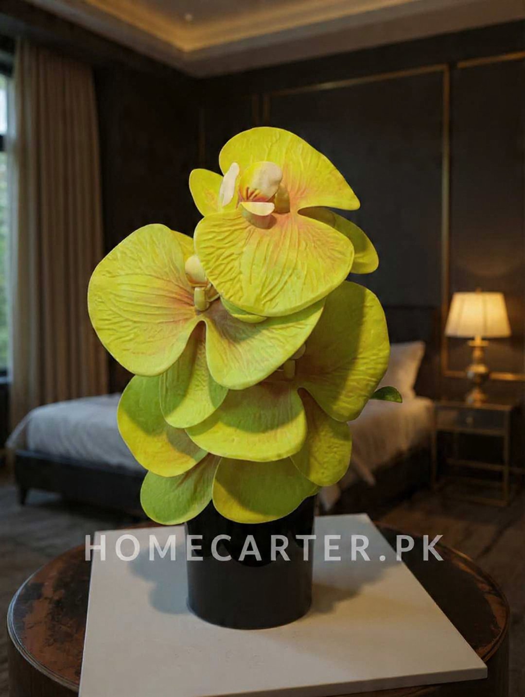 Orchid flower arrangements with pot (artificial)