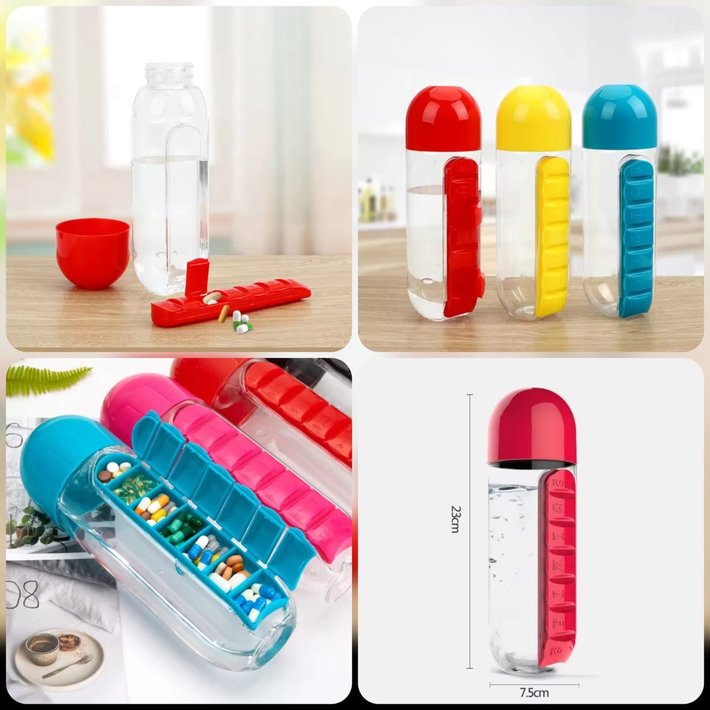 Travel medicine water bottle (imported)