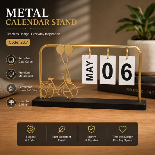 Metal desktop Calendar with base