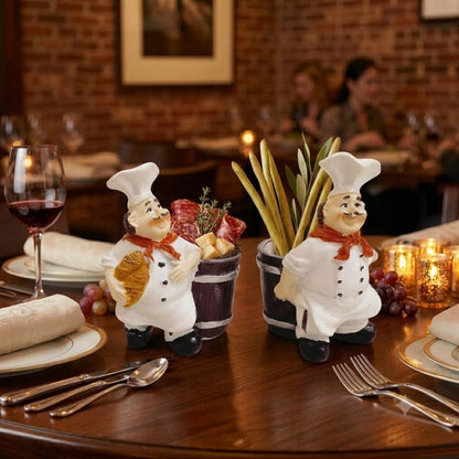 Chef themed toothpick holder set