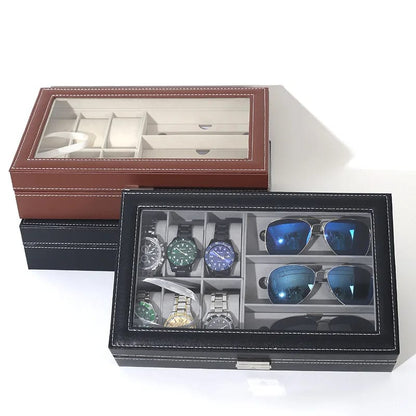 6 watch case & 3 sunglasses watch box