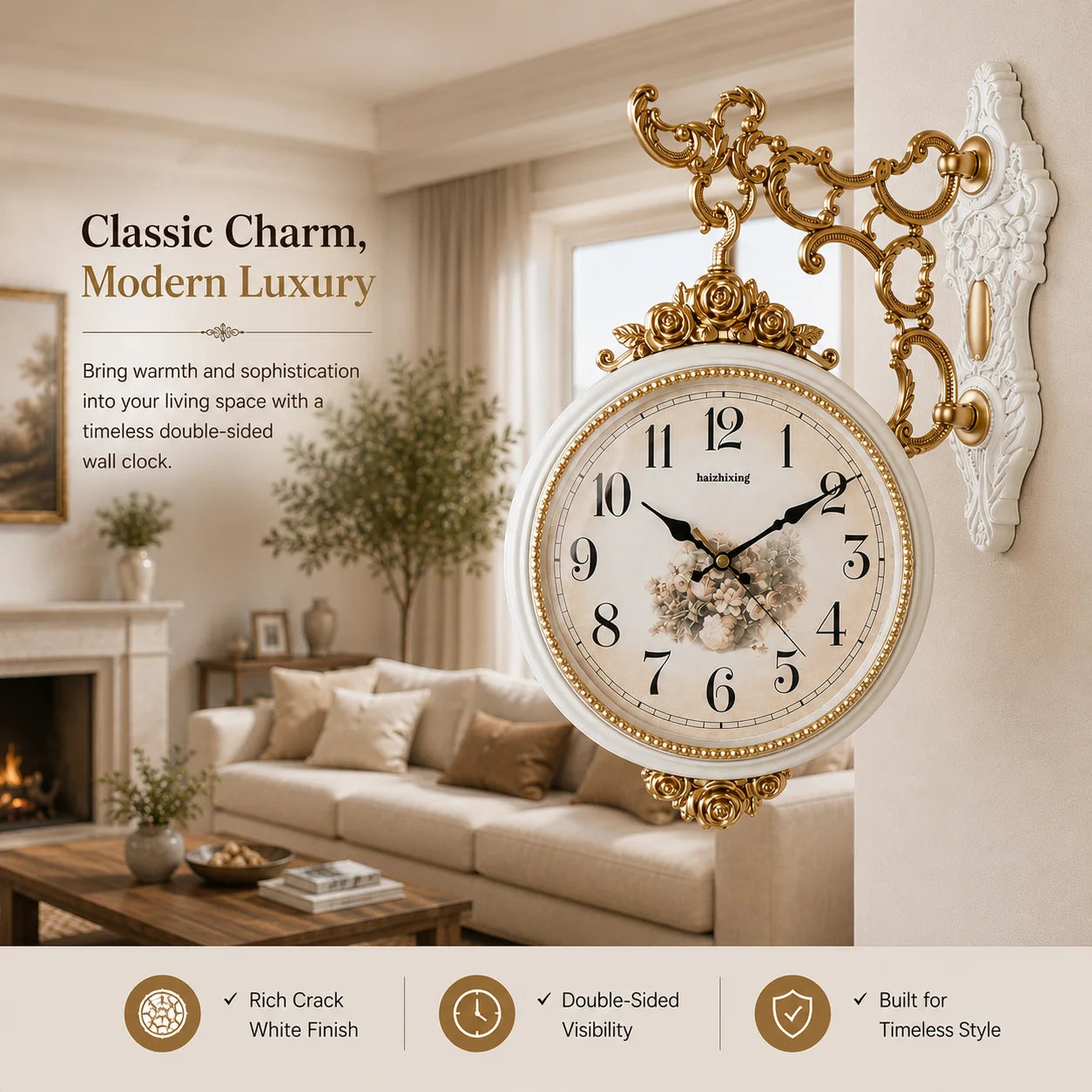 Hyzxing Dual sided wallclock
