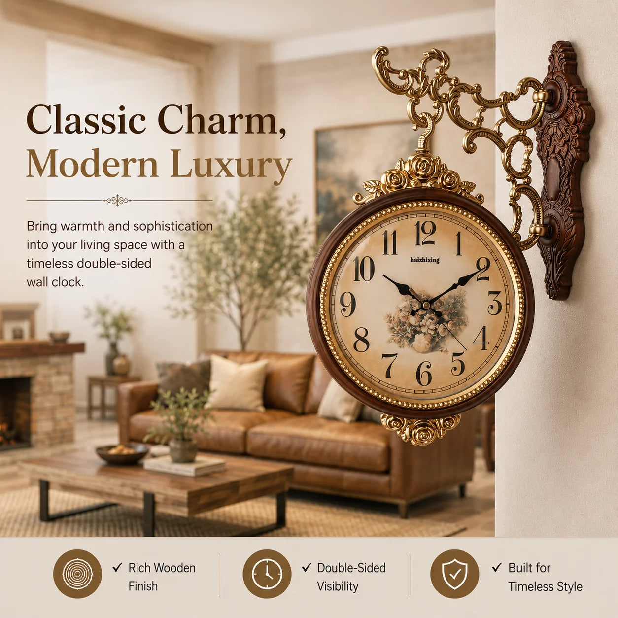 Hyzxing Dual sided wallclock