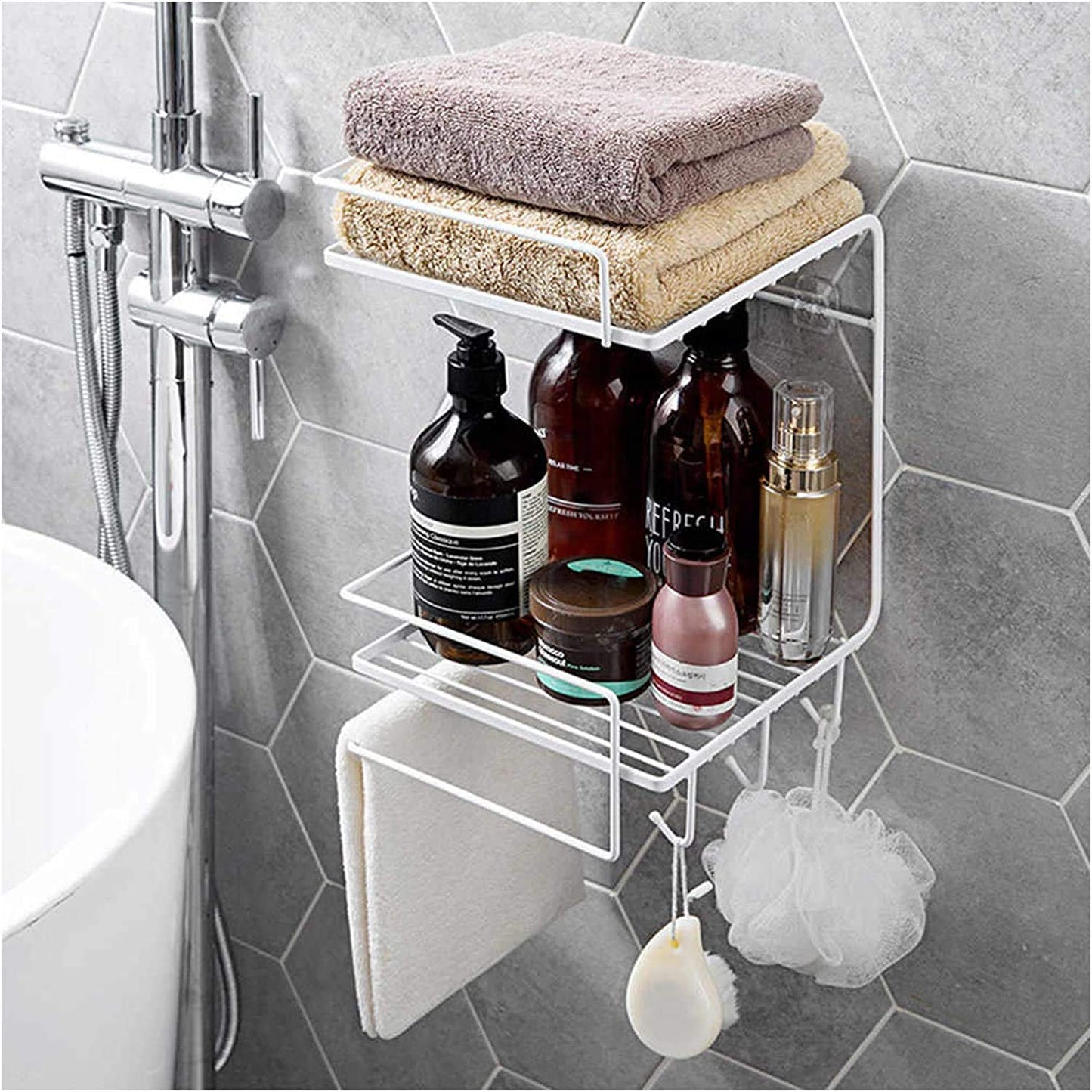 bathroom corner multipurpose rack