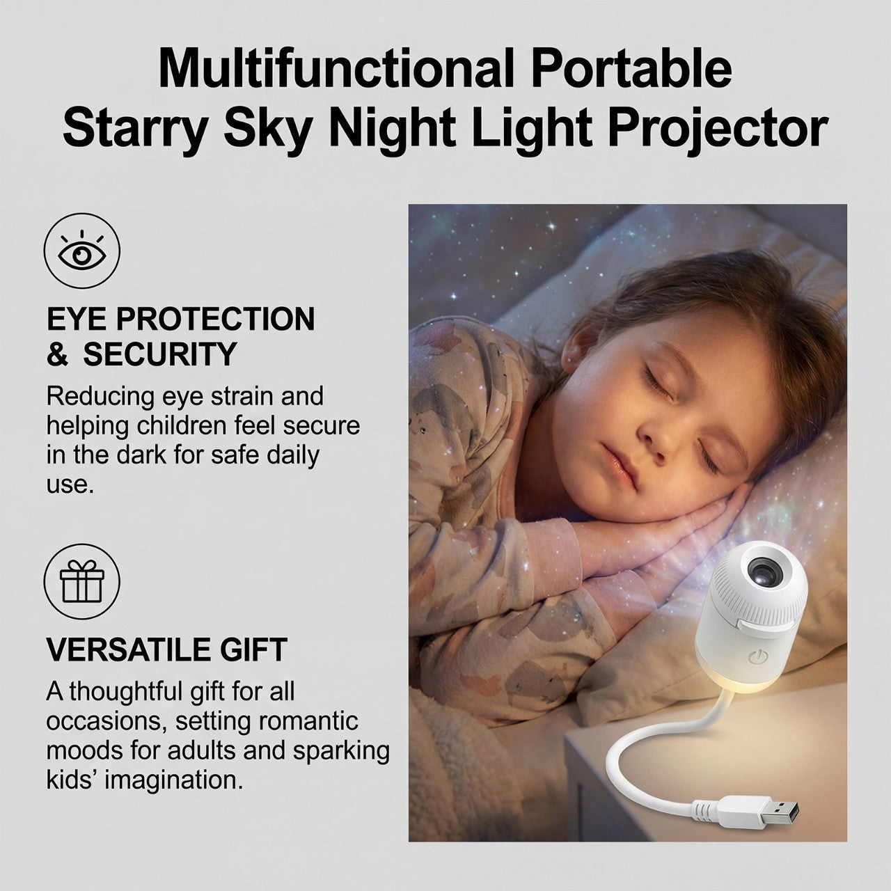 Kids night projector with lamp