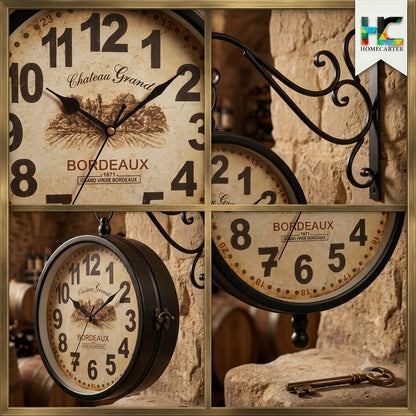 Iron metal Retro station clock