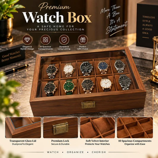 10 Grid premium watch box organizer