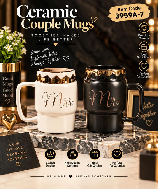 Ceramic Mr & Mrs mug set