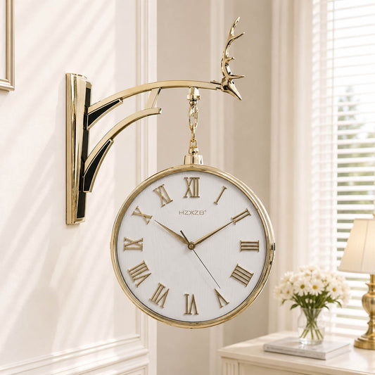Markhor theme dual sided nordic station clock