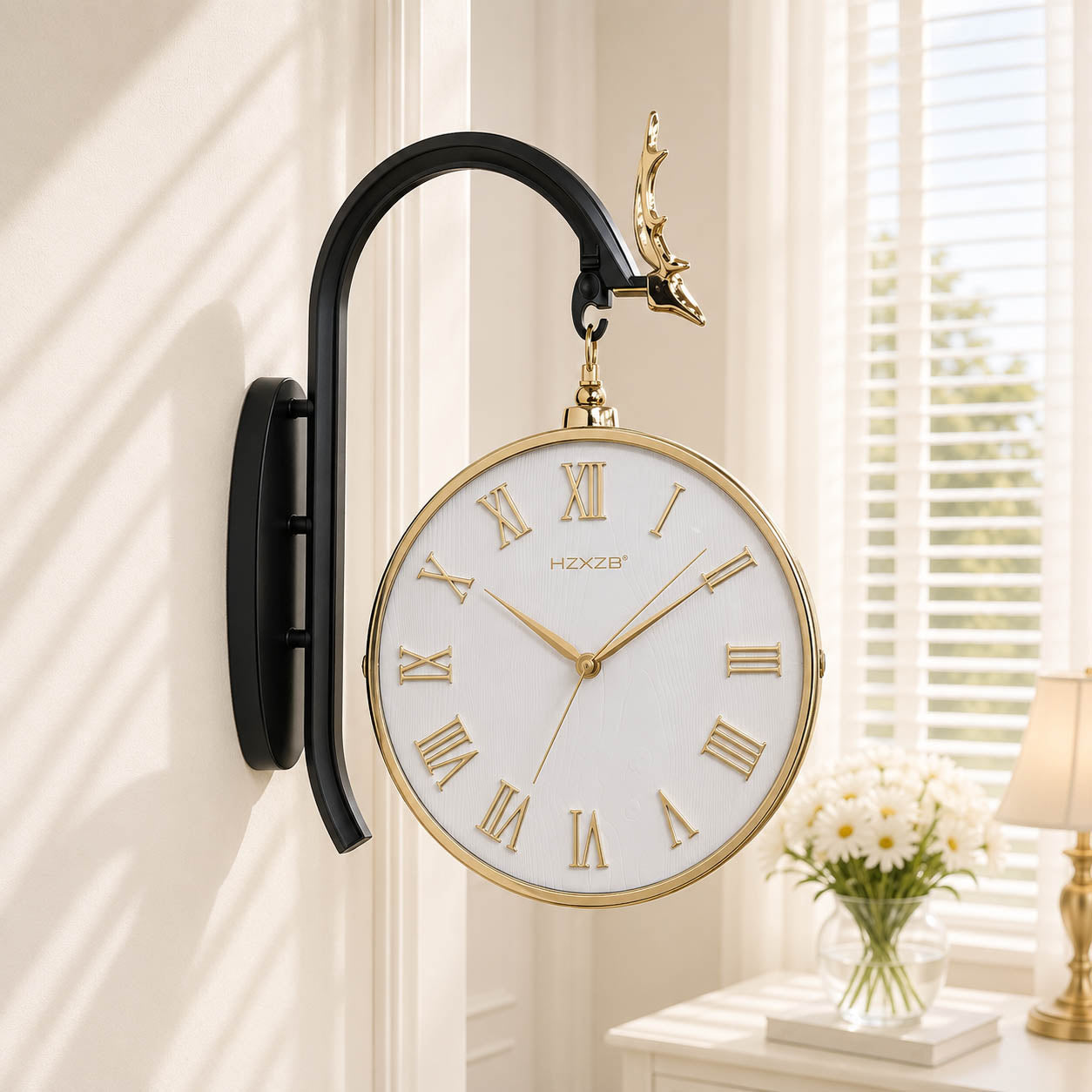 Nordic design Dual sided Markhor clock