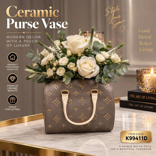 Ceramic Vase purse shaped (imported)