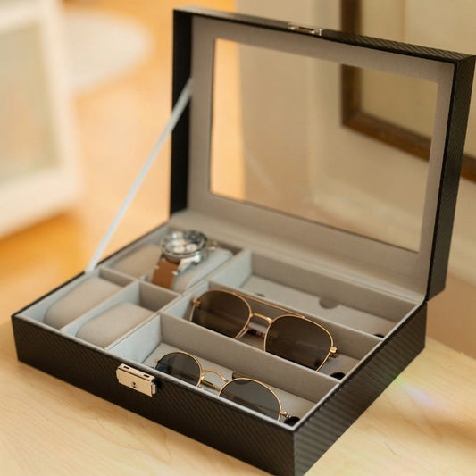 6 watch case & 3 sunglasses watch box