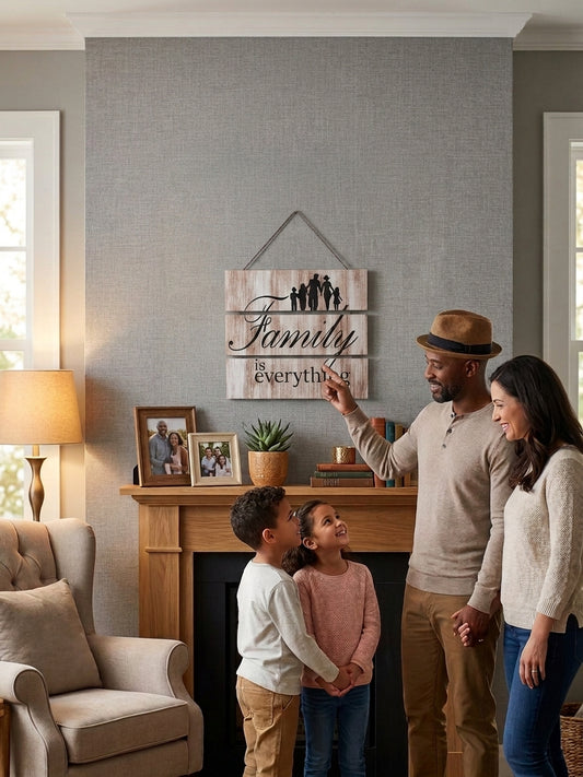 3 Step Wooden wall hanging decoration - family