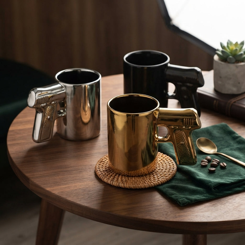 Ceramic pistol Shaped coffee mug