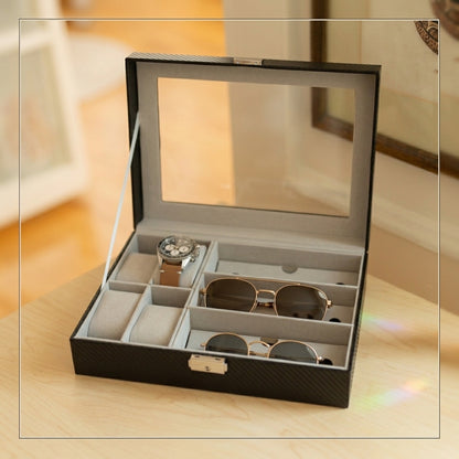 6 watch case & 3 sunglasses watch box