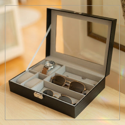 6 watch case & 3 sunglasses watch box