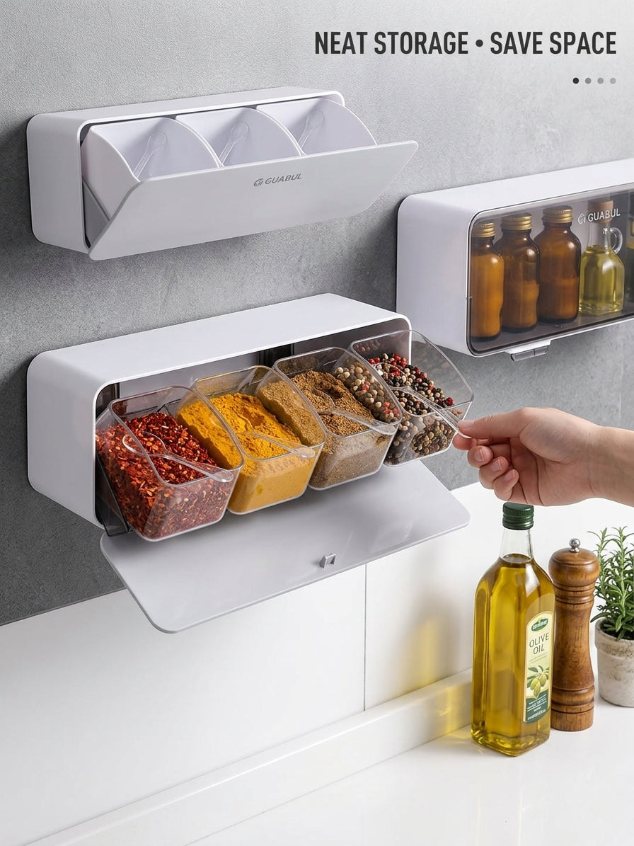 4 drawer Seasoning wall mounted spice organizer