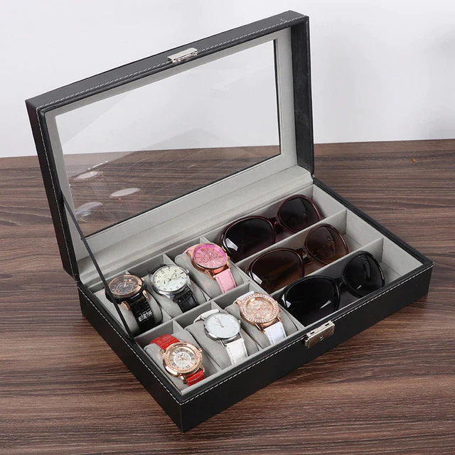 6 watch case & 3 sunglasses watch box
