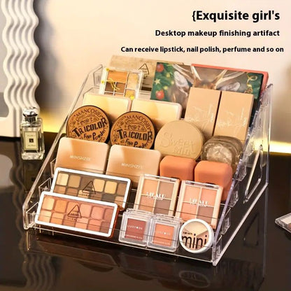 5 layer Acrylic makeup cosmetic tray with stand