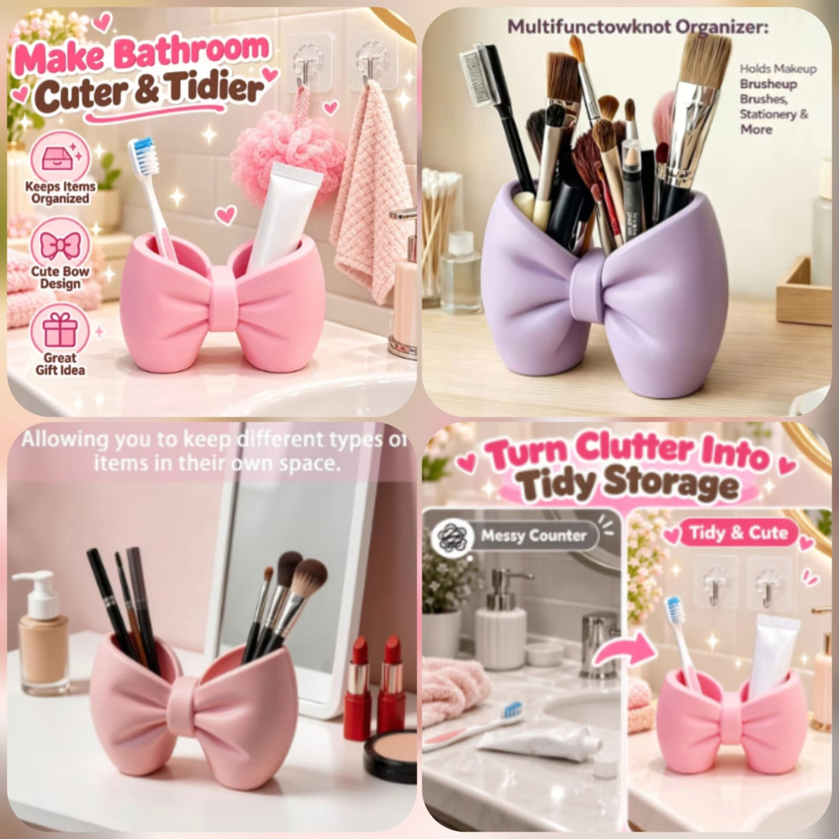 Ceramic Bow shaped brush holder